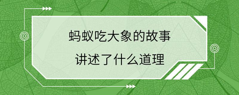 蚂蚁吃大象的故事 讲述了什么道理