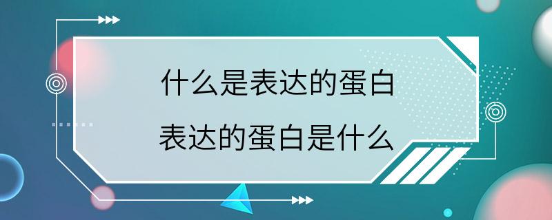 什么是表达的蛋白 表达的蛋白是什么