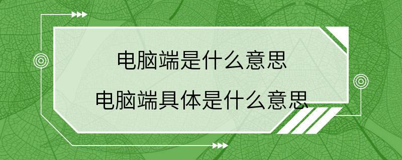 电脑端是什么意思 电脑端具体是什么意思