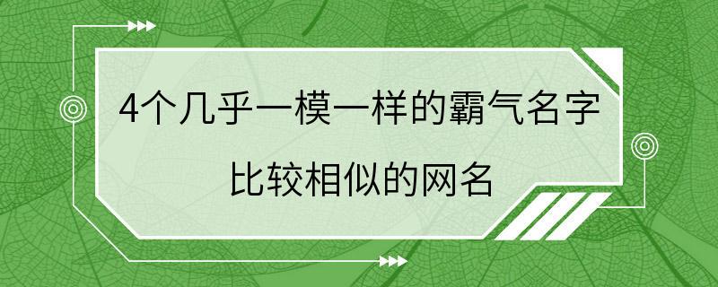 4个几乎一模一样的霸气名字 比较相似的网名