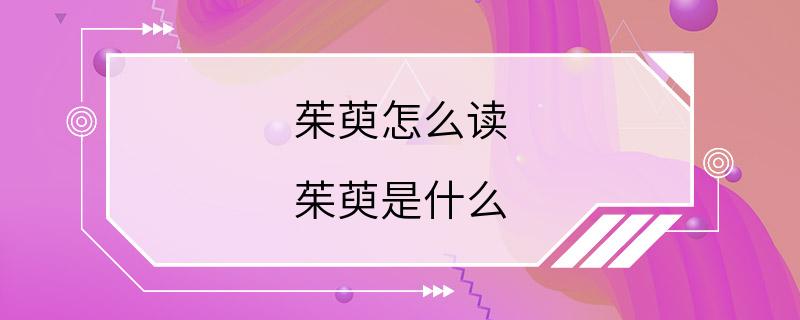 茱萸怎么读 茱萸是什么