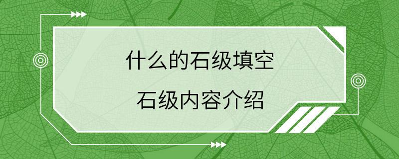 什么的石级填空 石级内容介绍