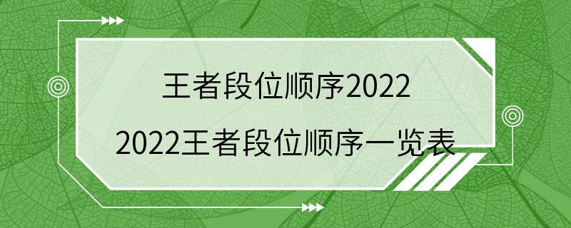 王者段位顺序2022 2022王者段位顺序一览表