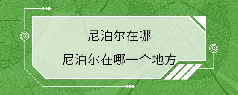 尼泊尔在哪 尼泊尔在哪一个地方