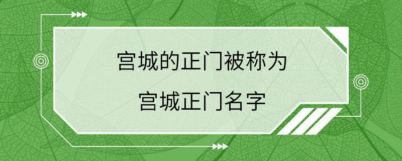 宫城的正门被称为 宫城正门名字