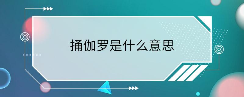 捅伽罗是什么意思