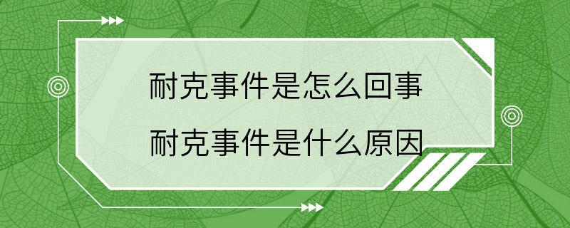 耐克事件是怎么回事 耐克事件是什么原因