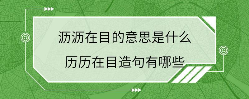 沥沥在目的意思是什么 历历在目造句有哪些