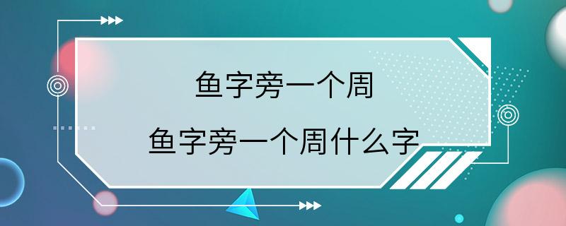 鱼字旁一个周 鱼字旁一个周什么字