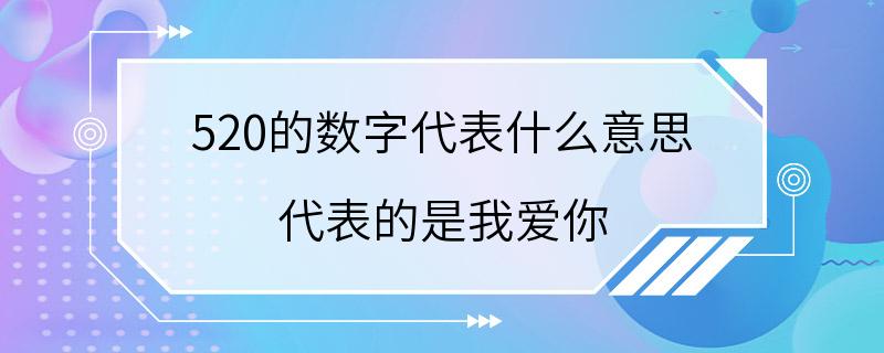 520的数字代表什么意思 代表的是我爱你