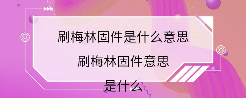 刷梅林固件是什么意思 刷梅林固件意思 是什么