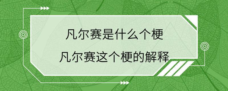 凡尔赛是什么个梗 凡尔赛这个梗的解释