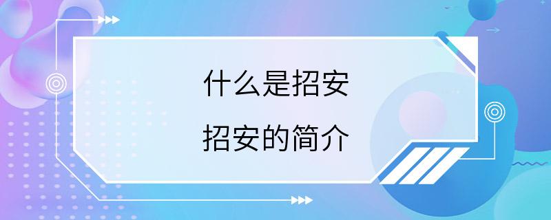 什么是招安 招安的简介