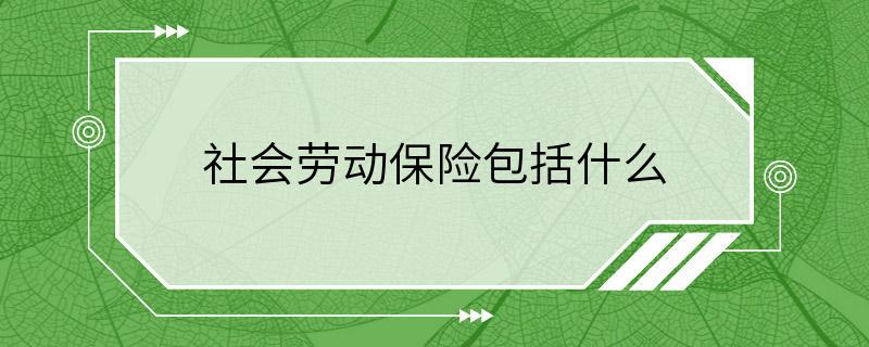 社会劳动保险包括什么