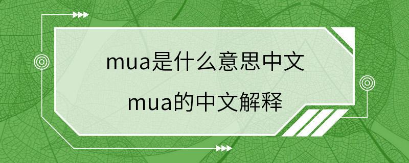 mua是什么意思中文 mua的中文解释