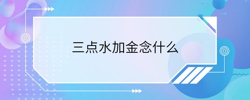 三点水加金念什么