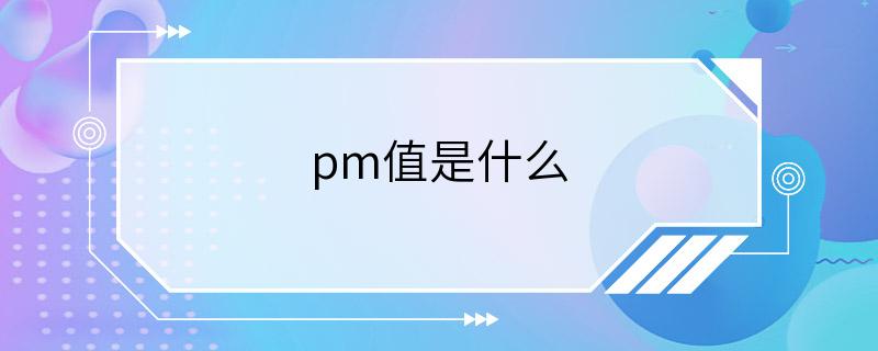 pm值是什么