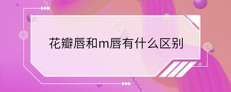 花瓣唇和m唇有什么区别