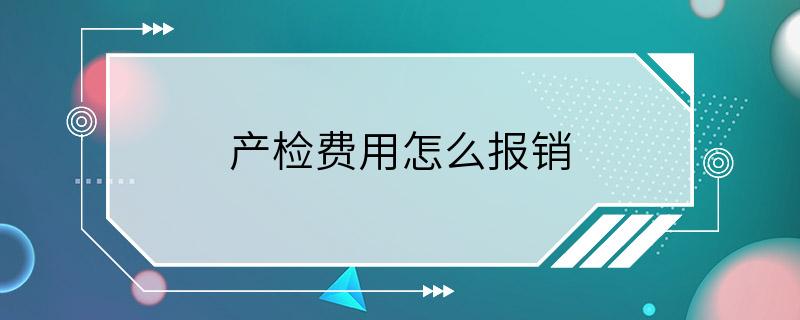 产检费用怎么报销