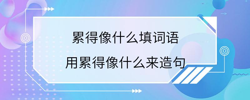 累得像什么填词语 用累得像什么来造句