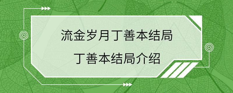 流金岁月丁善本结局 丁善本结局介绍