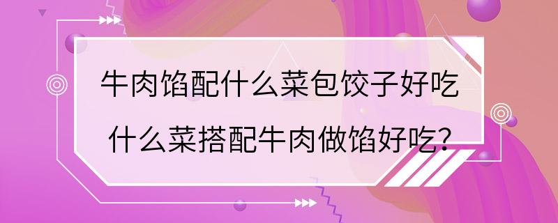 牛肉馅配什么菜包饺子好吃 什么菜搭配牛肉做馅好吃？