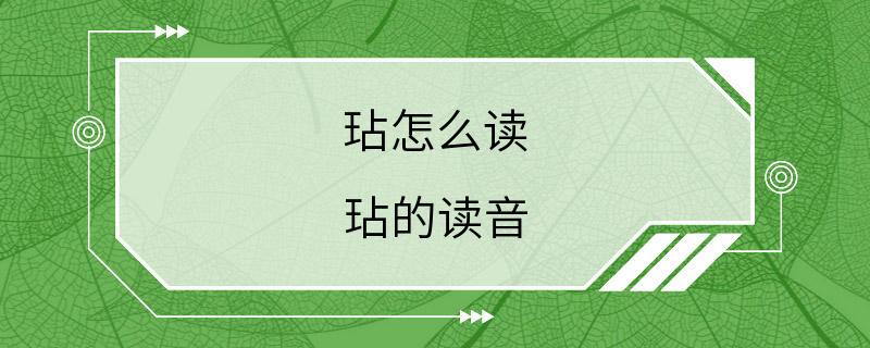 玷怎么读 玷的读音