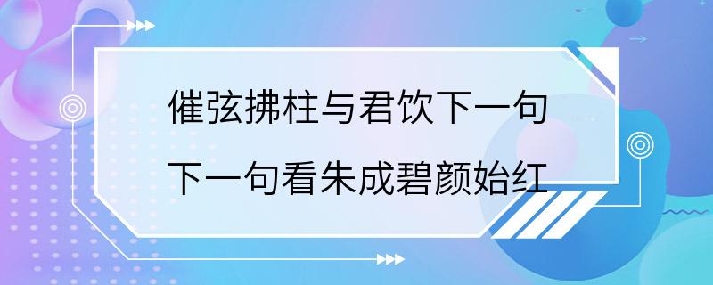 催弦拂柱与君饮下一句 下一句看朱成碧颜始红