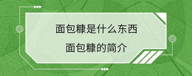 面包糠是什么东西 面包糠的简介