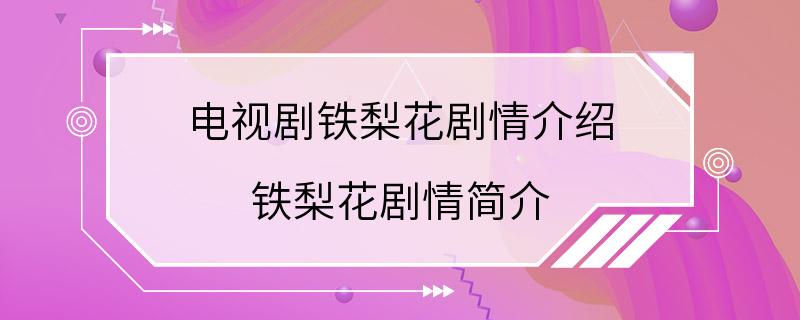 电视剧铁梨花剧情介绍 铁梨花剧情简介