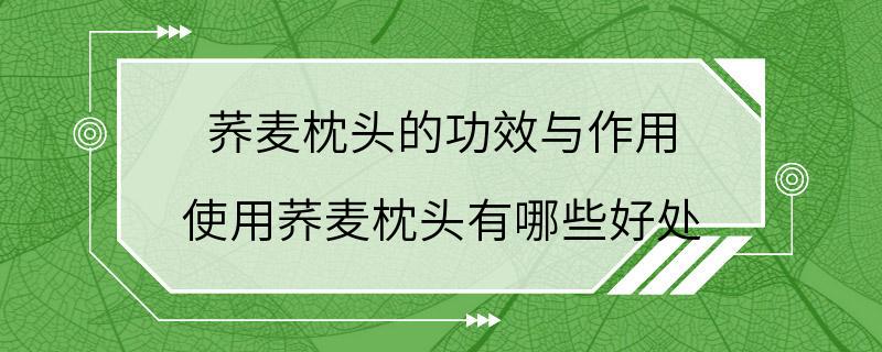 荞麦枕头的功效与作用 使用荞麦枕头有哪些好处