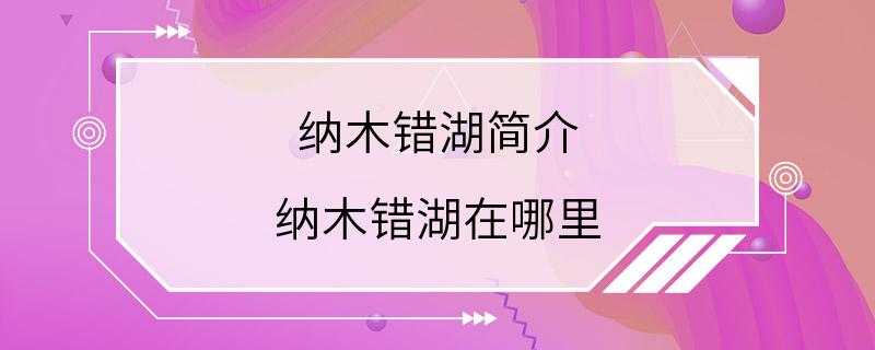 纳木错湖简介 纳木错湖在哪里