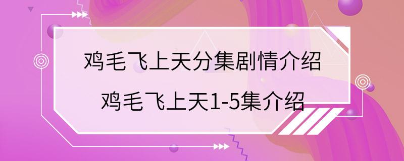 鸡毛飞上天分集剧情介绍 鸡毛飞上天1-5集介绍