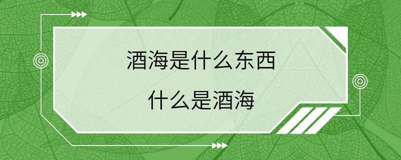 酒海是什么东西 什么是酒海