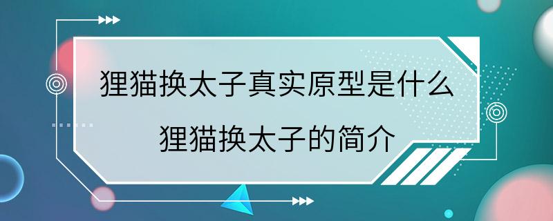 狸猫换太子真实原型是什么 狸猫换太子的简介