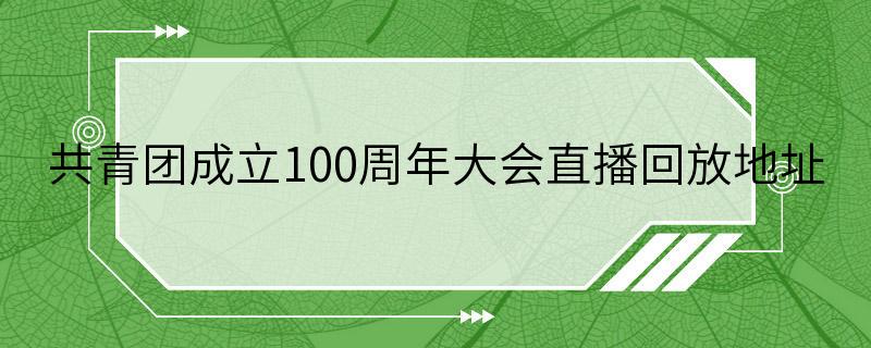 共青团成立100周年大会直播回放地址