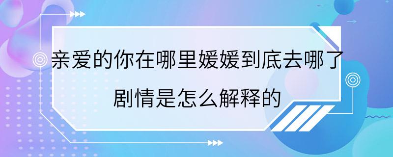 亲爱的你在哪里媛媛到底去哪了 剧情是怎么解释的