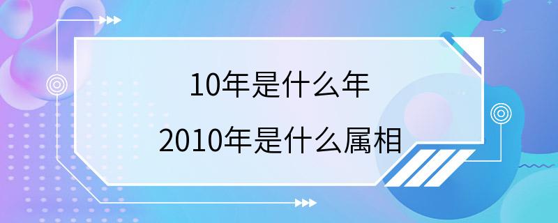 10年是什么年 2010年是什么属相