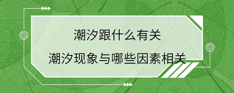 潮汐跟什么有关 潮汐现象与哪些因素相关