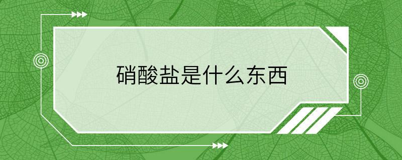 硝酸盐是什么东西