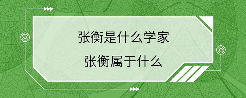 张衡是什么学家 张衡属于什么