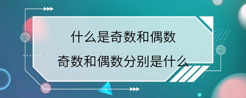 什么是奇数和偶数 奇数和偶数分别是什么