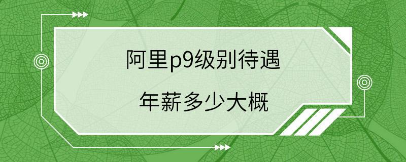 阿里p9级别待遇 年薪多少大概