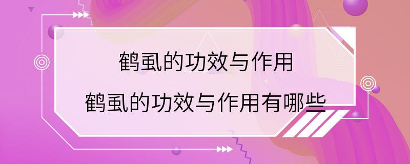 鹤虱的功效与作用 鹤虱的功效与作用有哪些