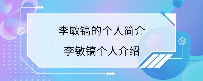 李敏镐的个人简介 李敏镐个人介绍