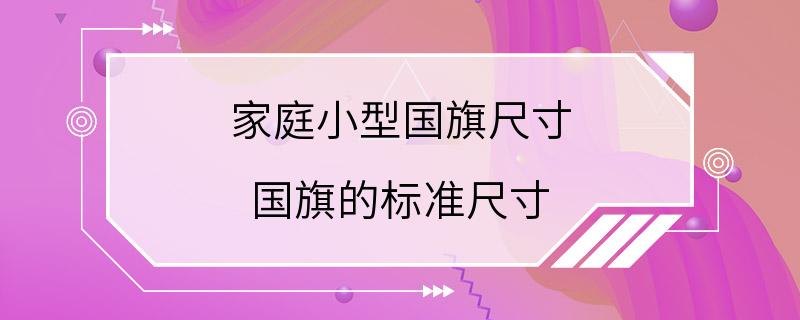 家庭小型国旗尺寸 国旗的标准尺寸