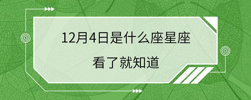 12月4日是什么座星座 看了就知道