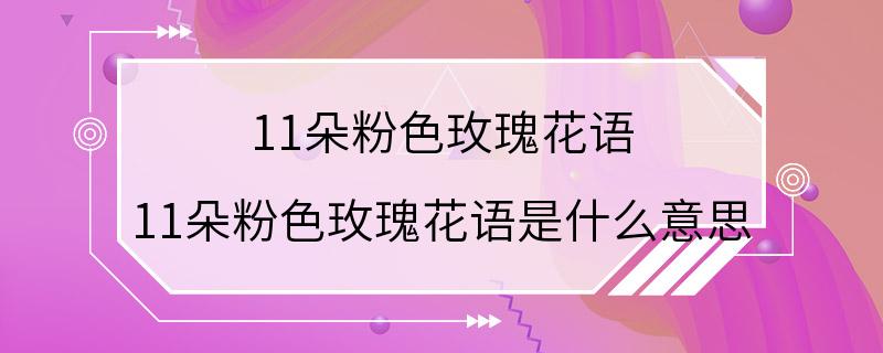 11朵粉色玫瑰花语 11朵粉色玫瑰花语是什么意思