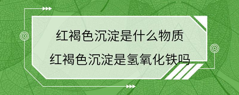 红褐色沉淀是什么物质 红褐色沉淀是氢氧化铁吗