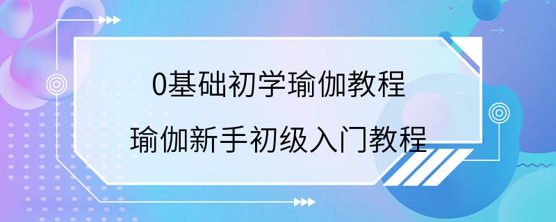 0基础初学瑜伽教程 瑜伽新手初级入门教程